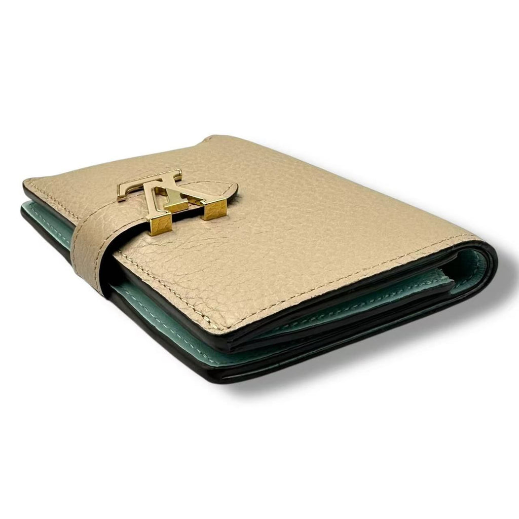 Louis Vuitton Wallet Foldin Logo Leather Beige — view 4