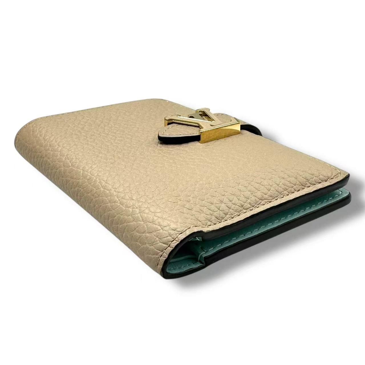 Louis Vuitton Wallet Foldin Logo Leather Beige — view 5