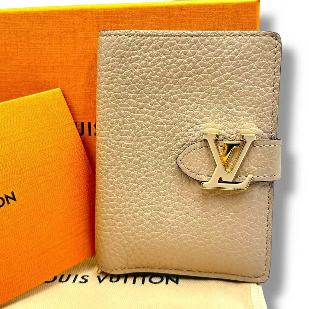 Louis Vuitton Wallet Foldin Logo Leather Beige