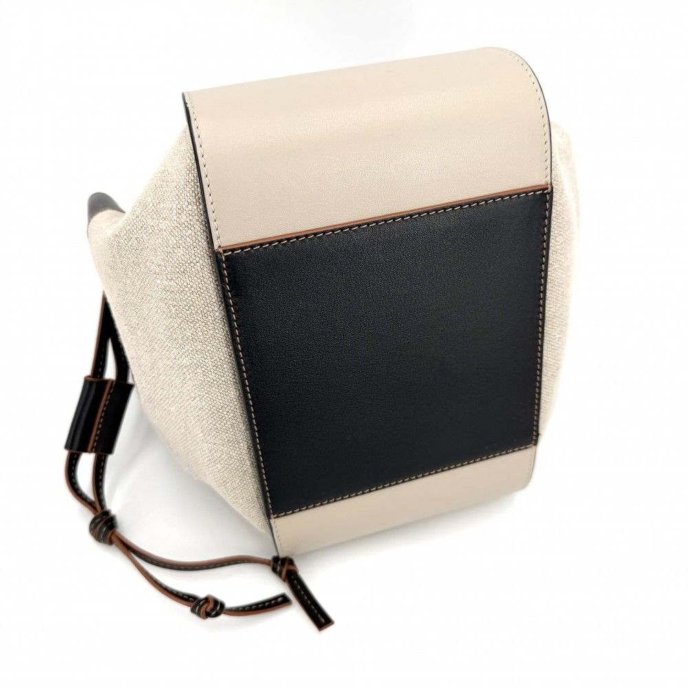 Loewe 2-Way Anagram Hammock Shoulder Crossbody Tote Drawstring Leather Canvas — view 3