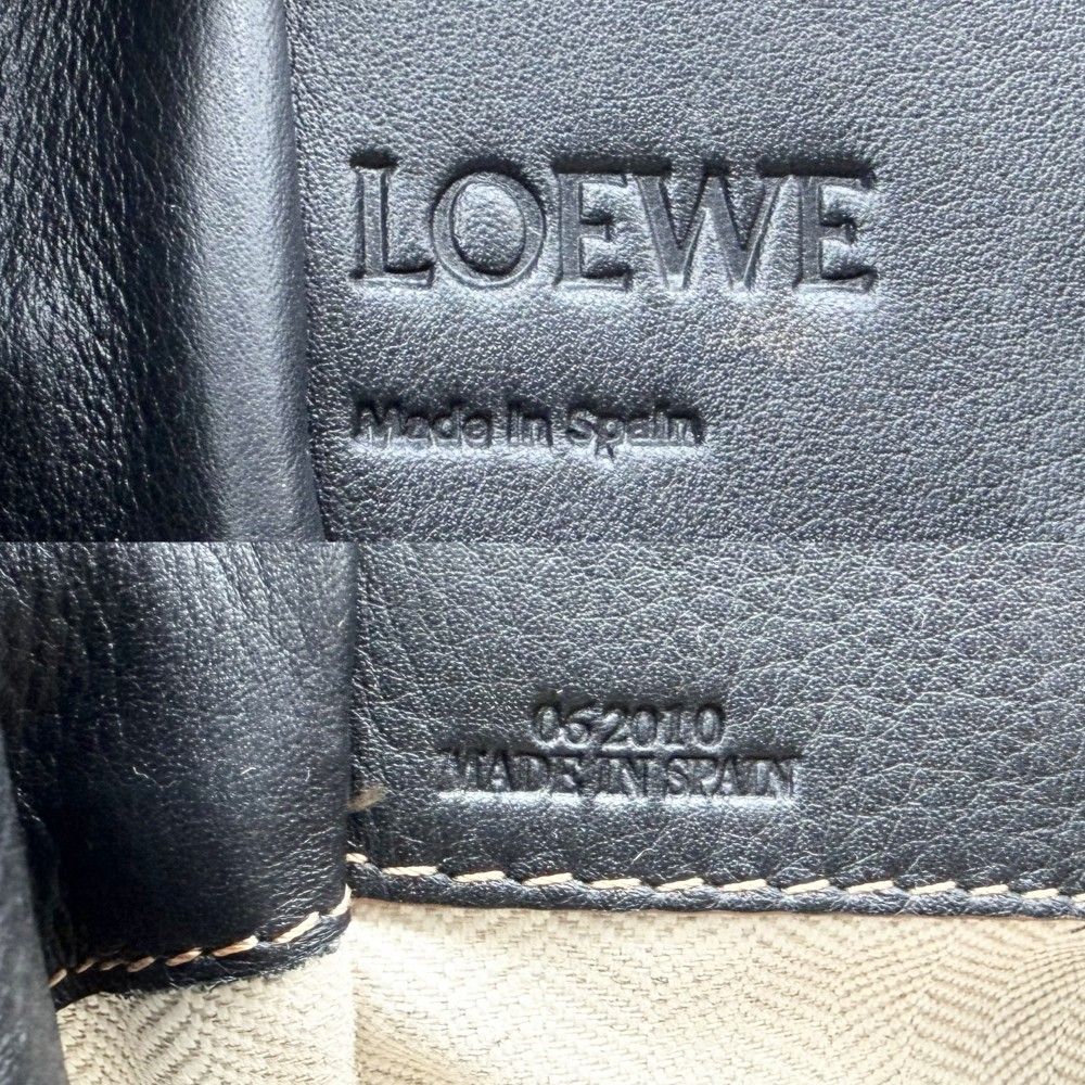 Loewe 2-Way Anagram Hammock Shoulder Crossbody Tote Drawstring Leather Canvas — view 5