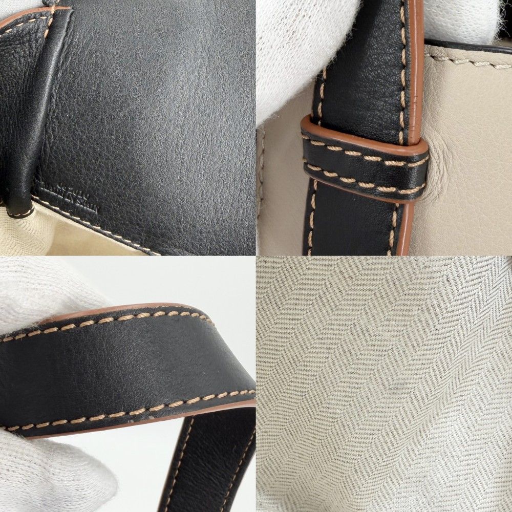 Loewe 2-Way Anagram Hammock Shoulder Crossbody Tote Drawstring Leather Canvas — view 7