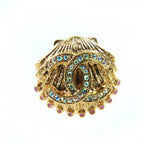 Chanel CC Logo Rhinestone Shell Earring — view 6