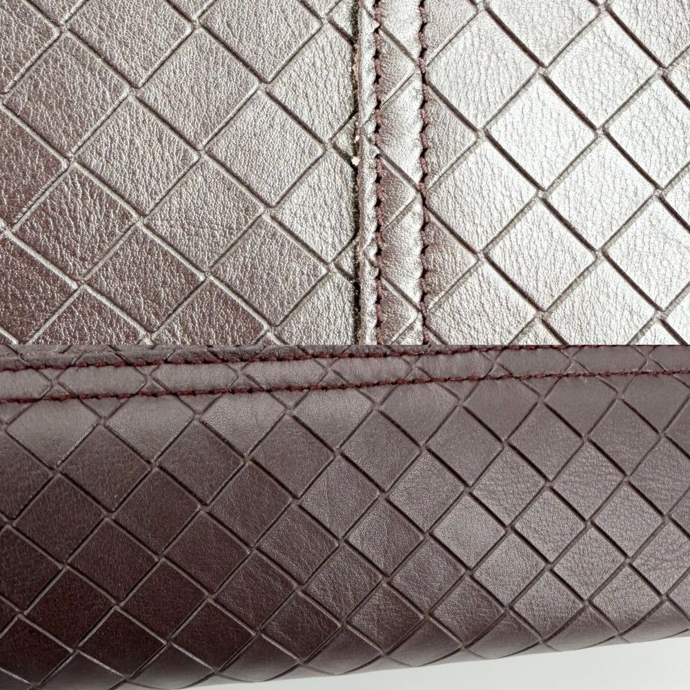 Bottega Veneta Tote Intreccio Mirage Shoulder Bag Leather Bordeaux Gunmetal — view 7