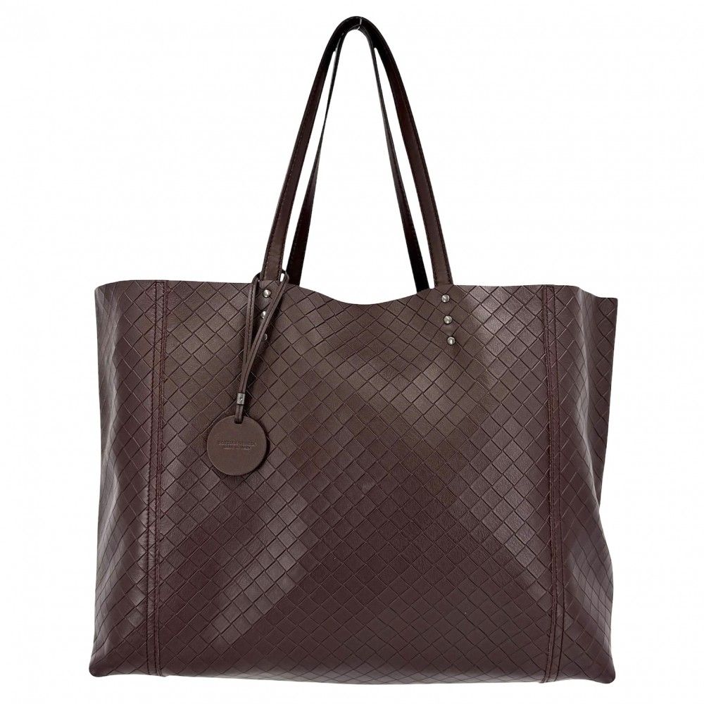 Bottega Veneta Tote Intreccio Mirage Shoulder Bag Leather Bordeaux Gunmetal