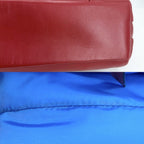 Prada Handbag Nappa Tote Leather Red Blue Silver — view 6