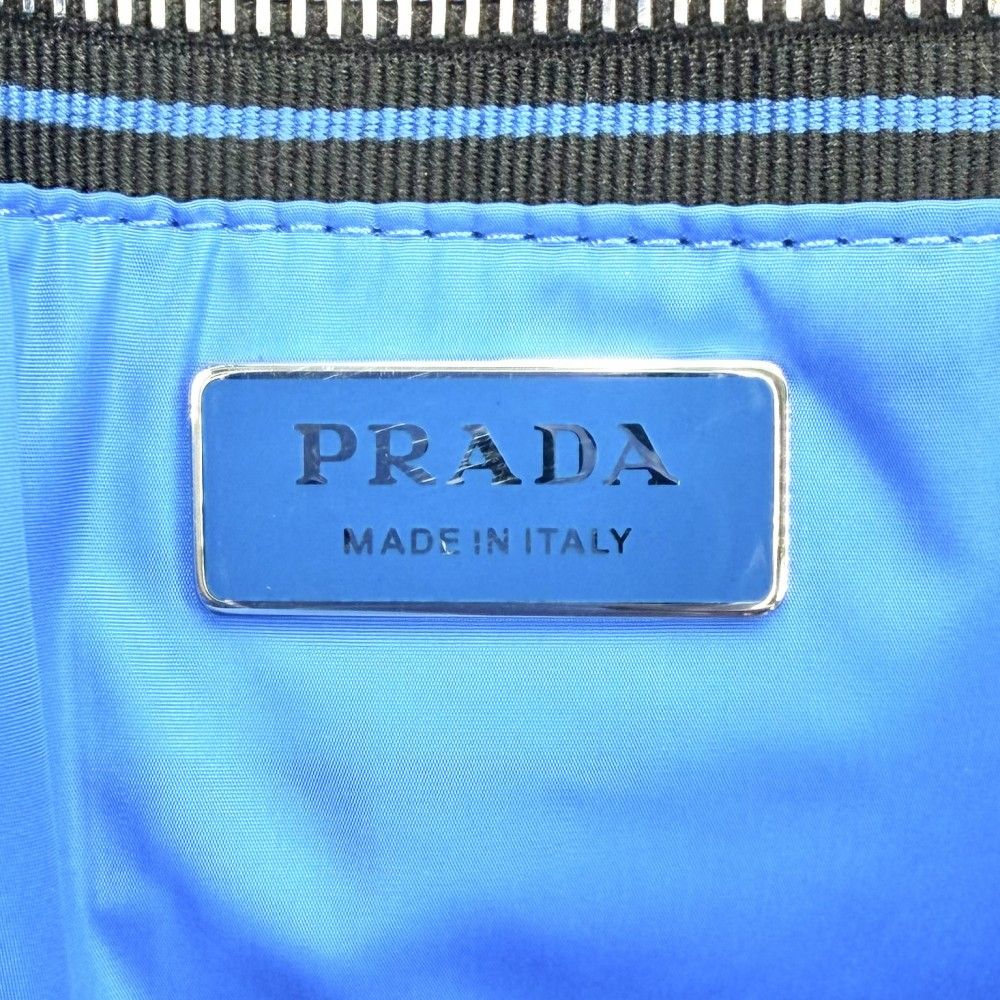 Prada Handbag Nappa Tote Leather Red Blue Silver — view 5