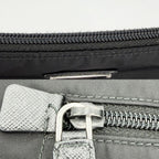 Prada Shoulder Bag Crossbody Triangle Logo Nylon Black Silver — view 7