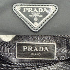 Prada Shoulder Bag Crossbody Triangle Logo Nylon Black Silver — view 5