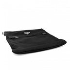Prada Shoulder Bag Crossbody Triangle Logo Nylon Black Silver — view 3