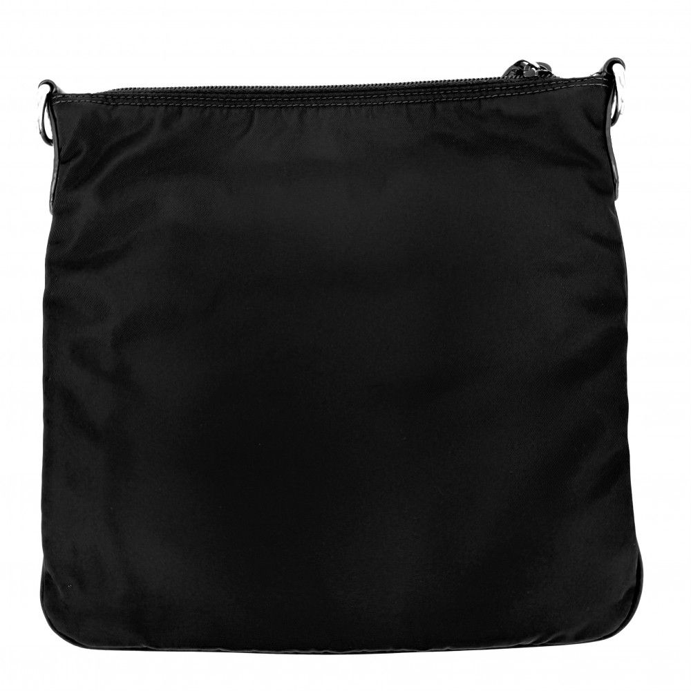 Prada Shoulder Bag Crossbody Triangle Logo Nylon Black Silver — view 2