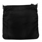 Prada Shoulder Bag Crossbody Triangle Logo Nylon Black Silver — view 2