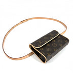 Louis Vuitton Waist Bag Monogram Pochette Florentine Pouch Brown Gold — view 3