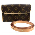 Louis Vuitton Waist Bag Monogram Pochette Florentine Pouch Brown Gold