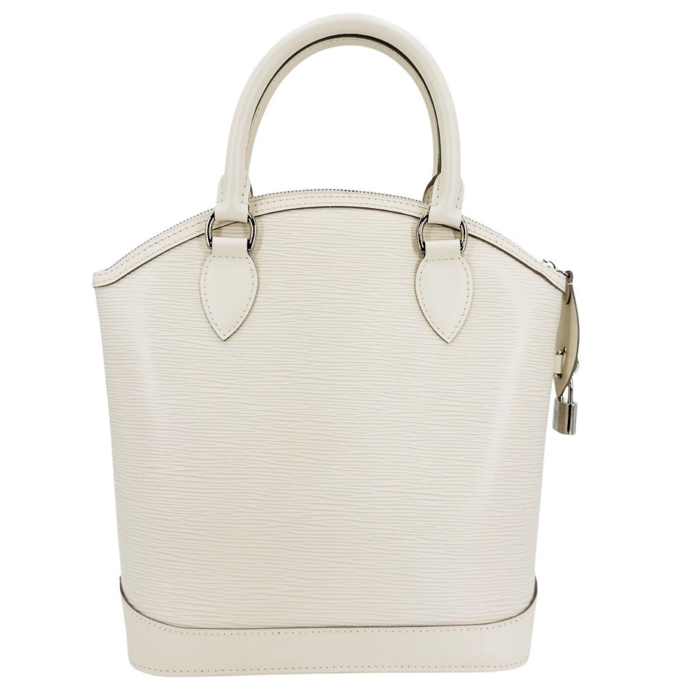 Louis Vuitton Tote Lockit PM Handbag Epi Leather Ivory Silver