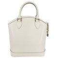 Louis Vuitton Tote Lockit PM Handbag Epi Leather Ivory Silver