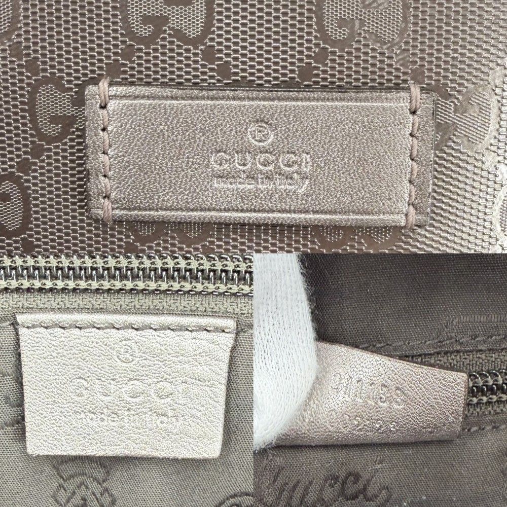 Gucci Handbag GG Supreme Tote Leather Metallic Pink Silver — view 5