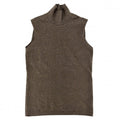 Hermes Tank Top High Neck Top Sleeveless 34 Brown Cashmere Spring Autumn