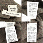 Hermes Tank Top High Neck Top Sleeveless 34 Brown Cashmere Spring Autumn — view 3