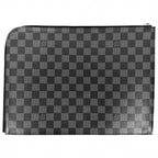 Louis Vuitton Clutch Damier Graphite Pochette Jour GM Second Black Silver — view 2