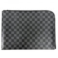 Louis Vuitton Clutch Damier Graphite Pochette Jour GM Second Black Silver