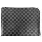 Louis Vuitton Clutch Damier Graphite Pochette Jour GM Second Black Silver