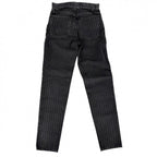 Chanel Denim Pants Striped Jeans CC Logo 34 Black Gold Cotton — view 2