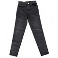 Chanel Denim Pants Striped Jeans CC Logo 34 Black Gold Cotton
