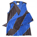 Chanel Tank Top Scarf Set Sleeveless Top 34 Blue Gray Silk Spandex Spring Summer