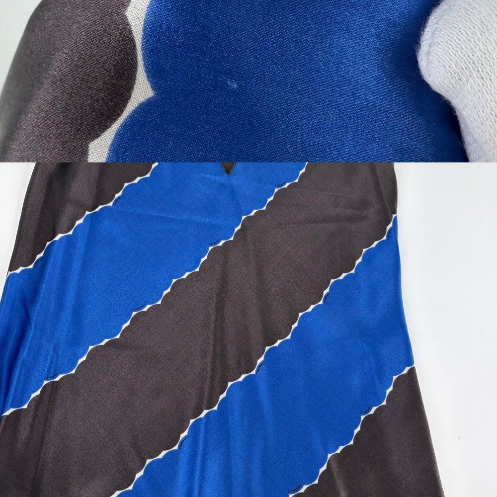 Chanel Tank Top Scarf Set Sleeveless Top 34 Blue Gray Silk Spandex Spring Summer — view 7