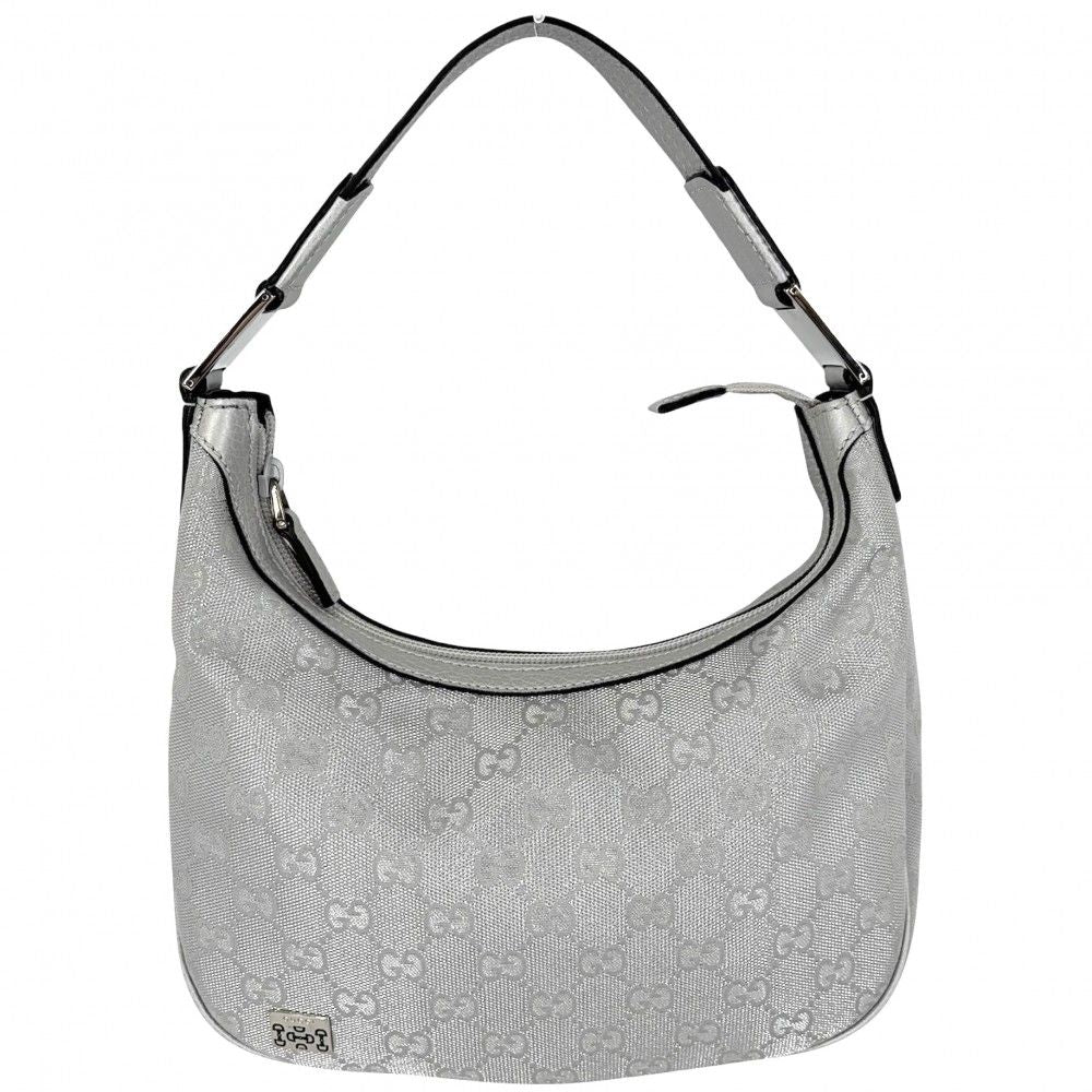 Gucci Handbag Small Web Pop Hobo GG Plus Leather Silver