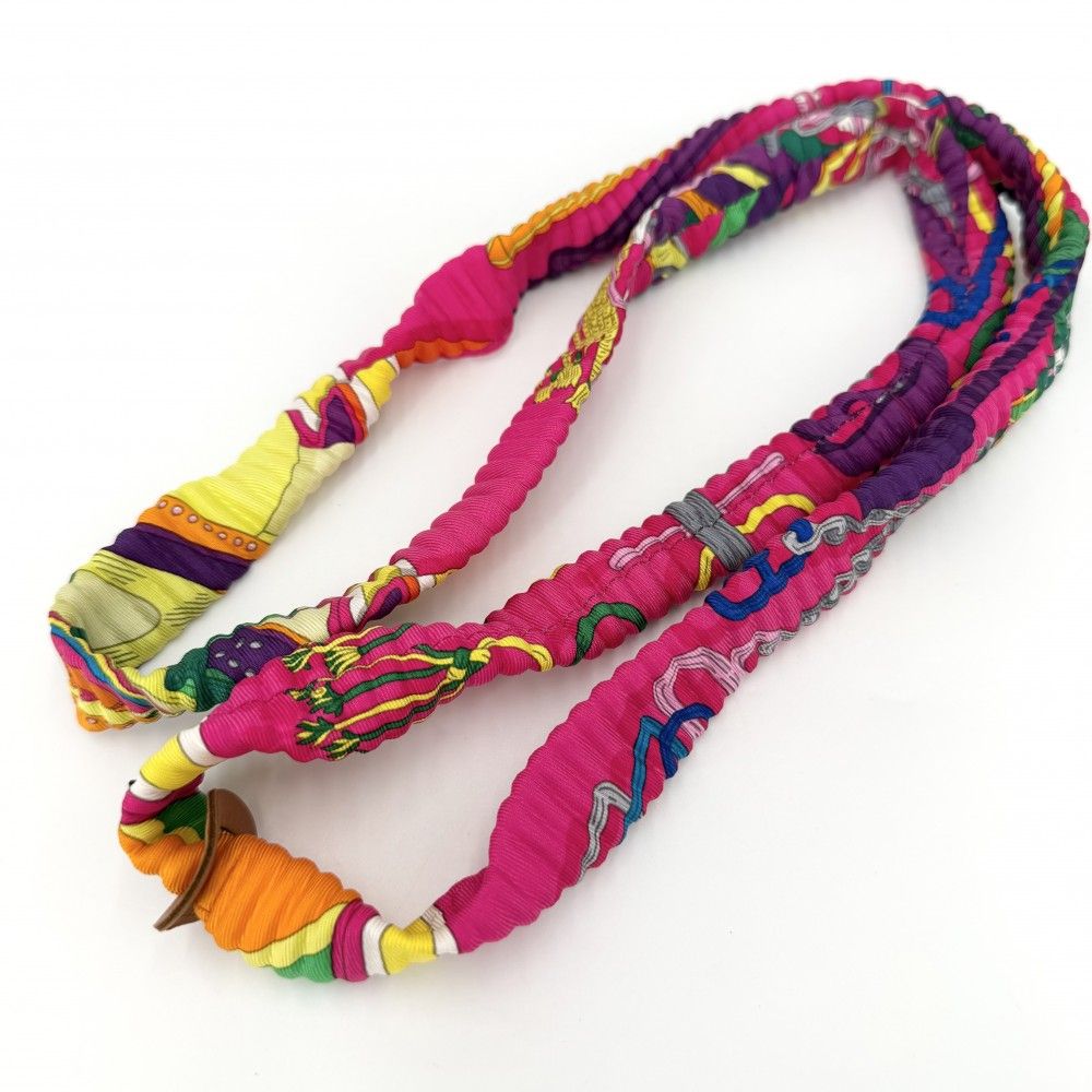 Hermes Necklace Petit Ash Silk Pleats Multicolor — view 3