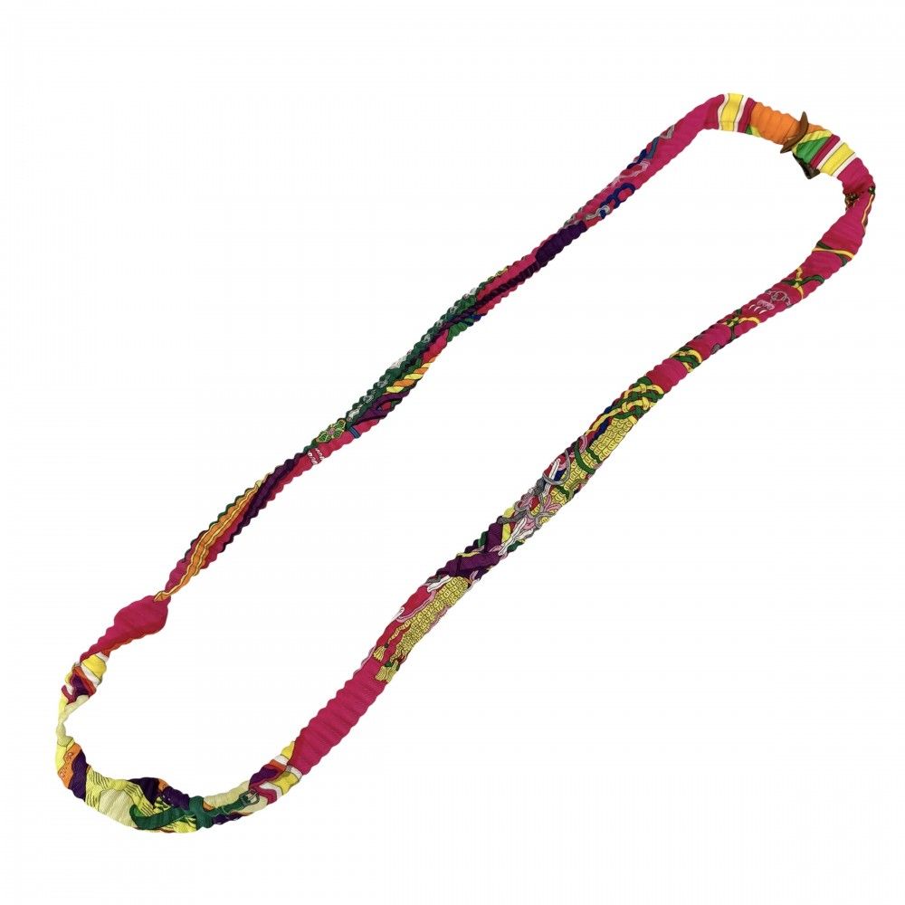 Hermes Necklace Petit Ash Silk Pleats Multicolor — view 2