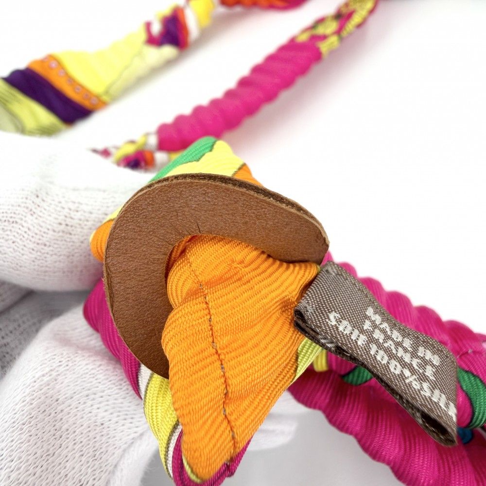 Hermes Necklace Petit Ash Silk Pleats Multicolor — view 6
