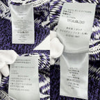 Dior Homme Knit Diamond Striped Sweater Top XS Purple White Wool Polyester — view 4