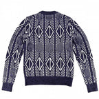 Dior Homme Knit Diamond Striped Sweater Top XS Purple White Wool Polyester — view 2