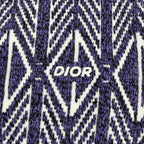 Dior Homme Knit Diamond Striped Sweater Top XS Purple White Wool Polyester — view 5