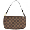 Louis Vuitton Handbag Pochette Pouch Shoulder Crossbody Damier Canvas Brown Gold