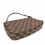 Louis Vuitton Handbag Pochette Pouch Shoulder Crossbody Damier Canvas Brown Gold — view 3
