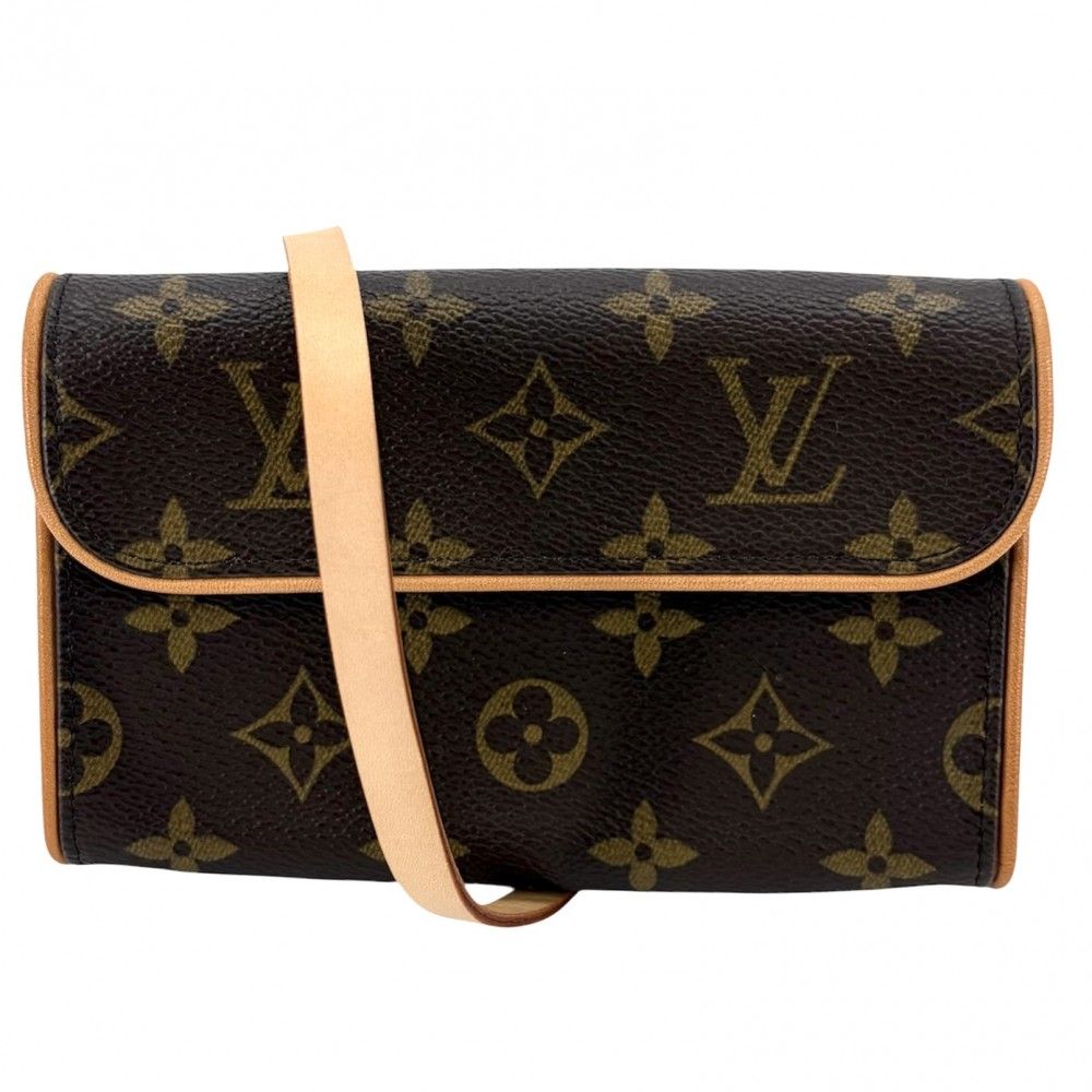 Louis Vuitton Waist Bag Pochette Florentine Pouch Monogram Canvas Brown Gold