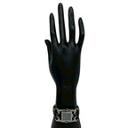 Gucci Signoria Stainless Steel Leather Quartz Watch Wrist Silver Black — view 2
