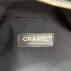 Chanel Backpack Caviar Leather Black Gold Quilted CC Logo Turnlock Chain — view 8