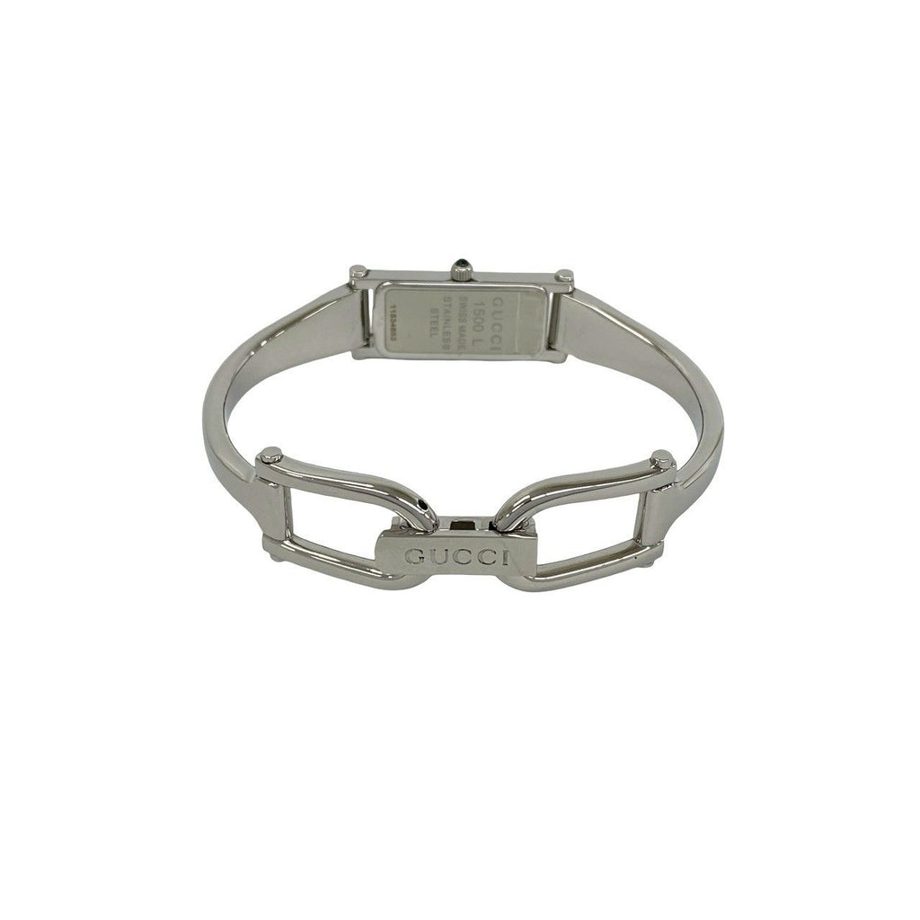 Gucci Bangle Watch Leaf Pattern Stainless Steel Quartz Wrist Silver — view 8