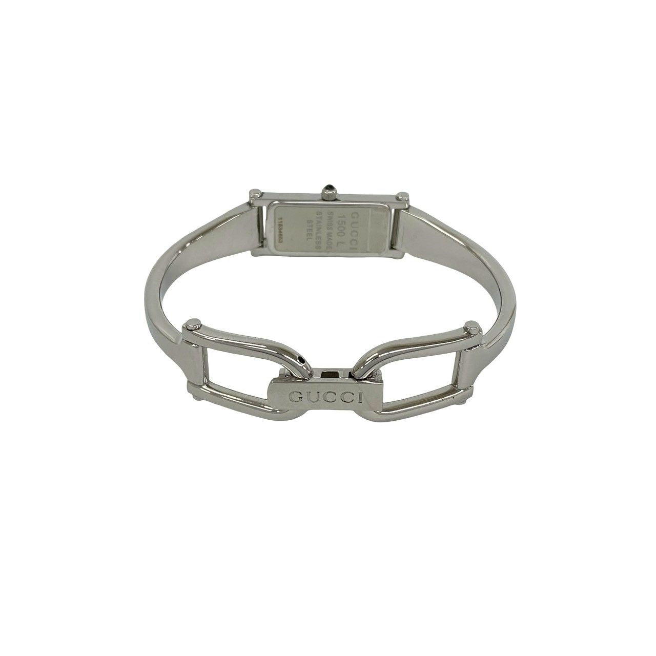 Gucci Bangle Watch Leaf Pattern Stainless Steel Quartz Wrist Silver — view 8