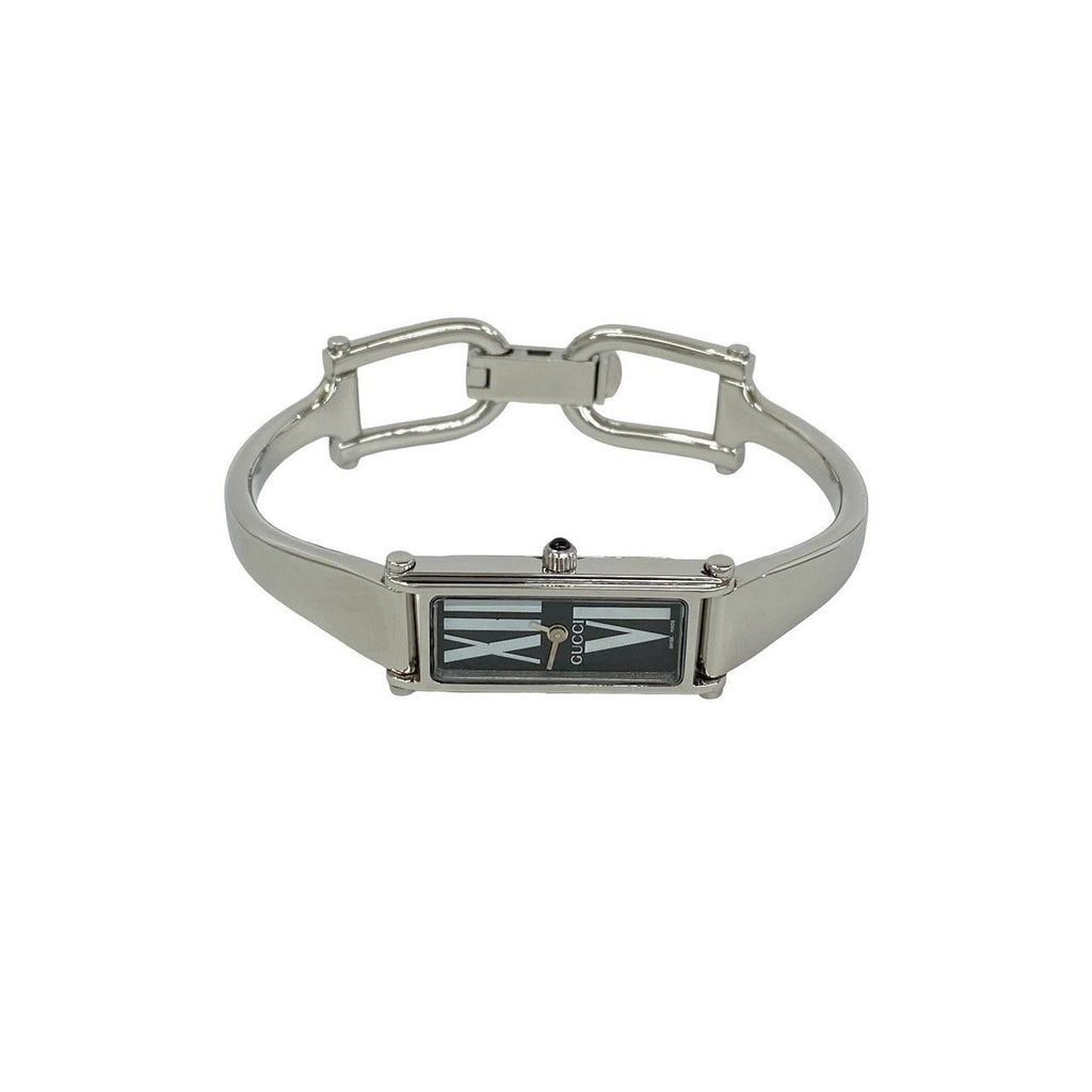 Gucci Bangle Watch Leaf Pattern Stainless Steel Quartz Wrist Silver — view 7