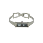Gucci Bangle Watch Leaf Pattern Stainless Steel Quartz Wrist Silver — view 7