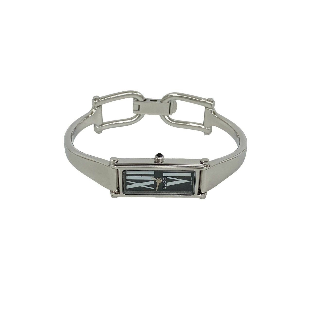 Gucci Bangle Watch Leaf Pattern Stainless Steel Quartz Wrist Silver — view 7