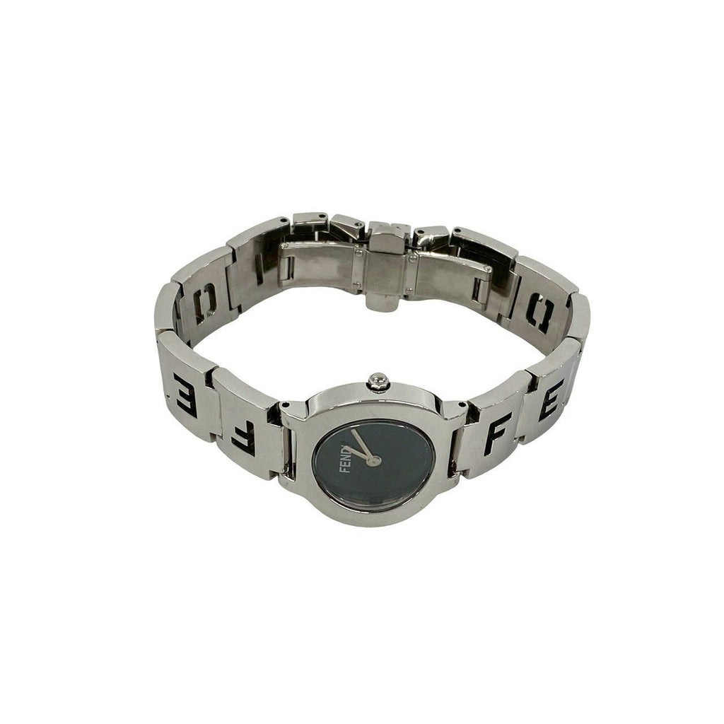 Fendi Orologi Logo Motif Stainless Steel Quartz Watch Wrist Silver — view 7