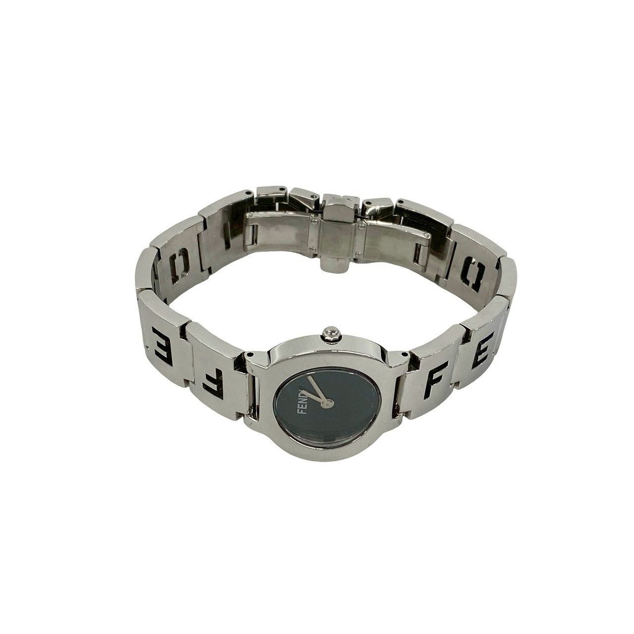 Fendi Orologi Logo Motif Stainless Steel Quartz Watch Wrist Silver — view 7