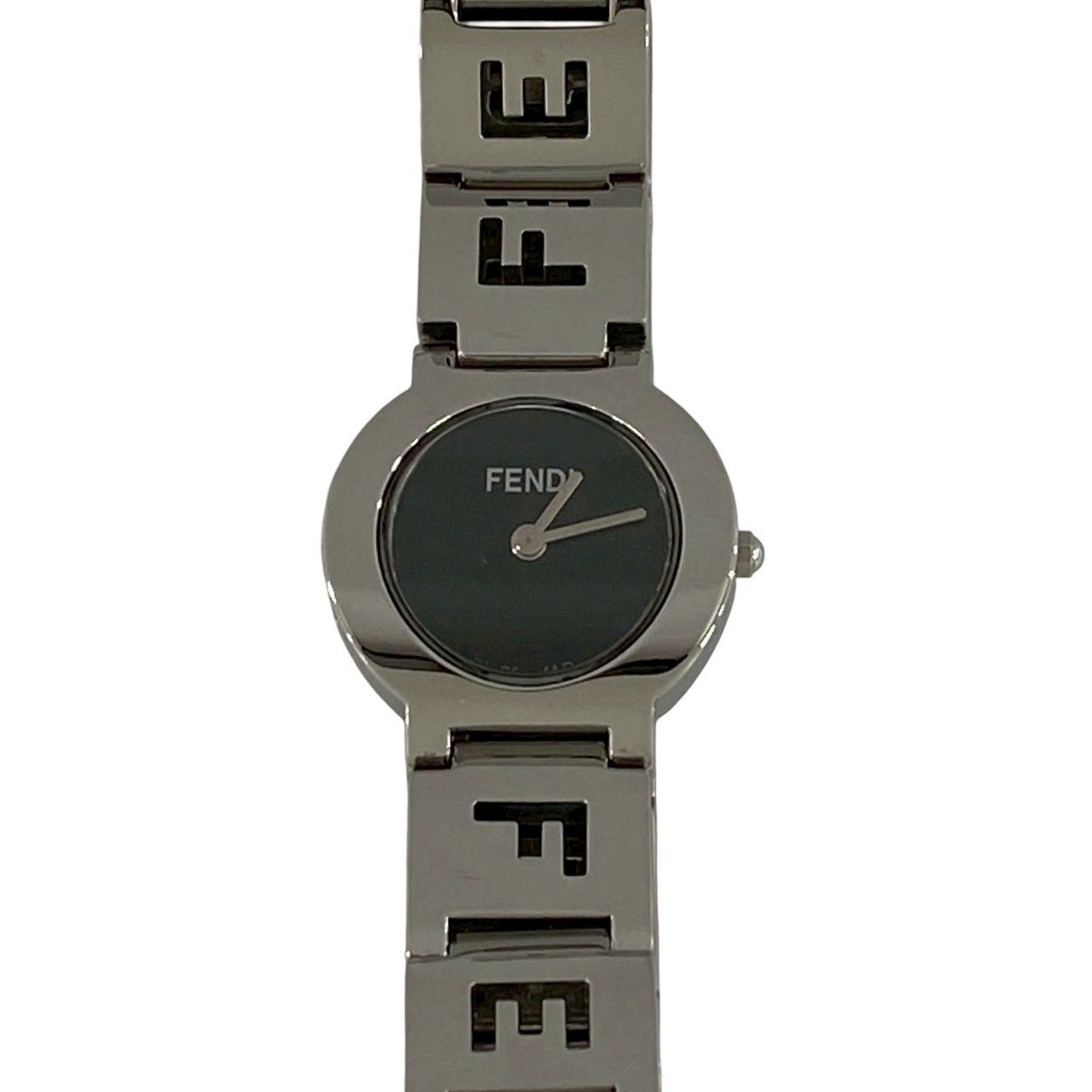 Fendi Orologi Logo Motif Stainless Steel Quartz Watch Wrist Silver — view 4
